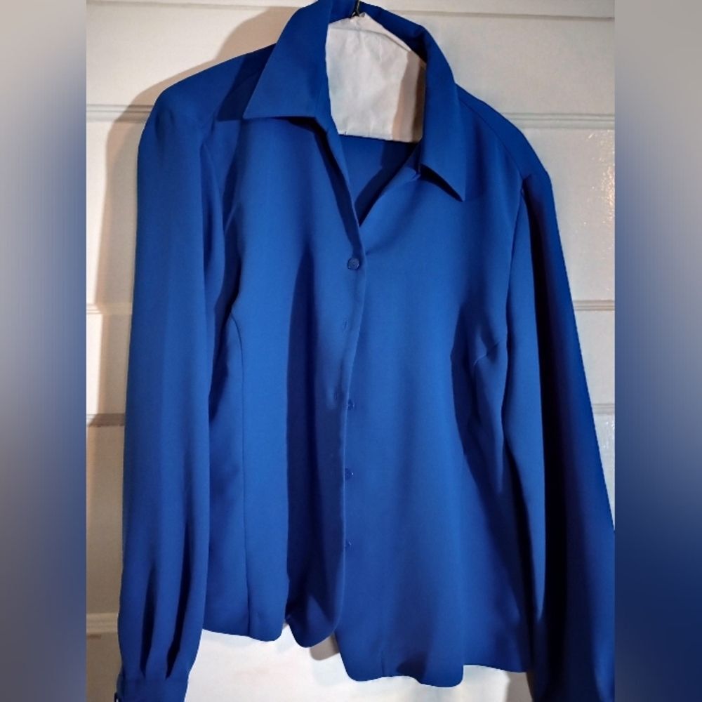 Liz Baker 18 tall long sleeve women's button down blouse